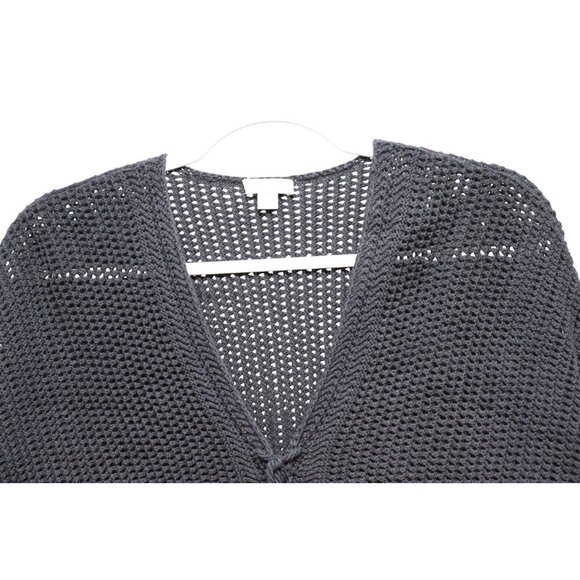 J Jill Blouse Medium Chunky Open Knit Blue 100% Cotton Beach Coastal Resort Boho - Picture 7 of 12